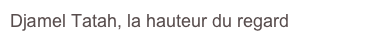 Djamel Tatah, la hauteur du regard